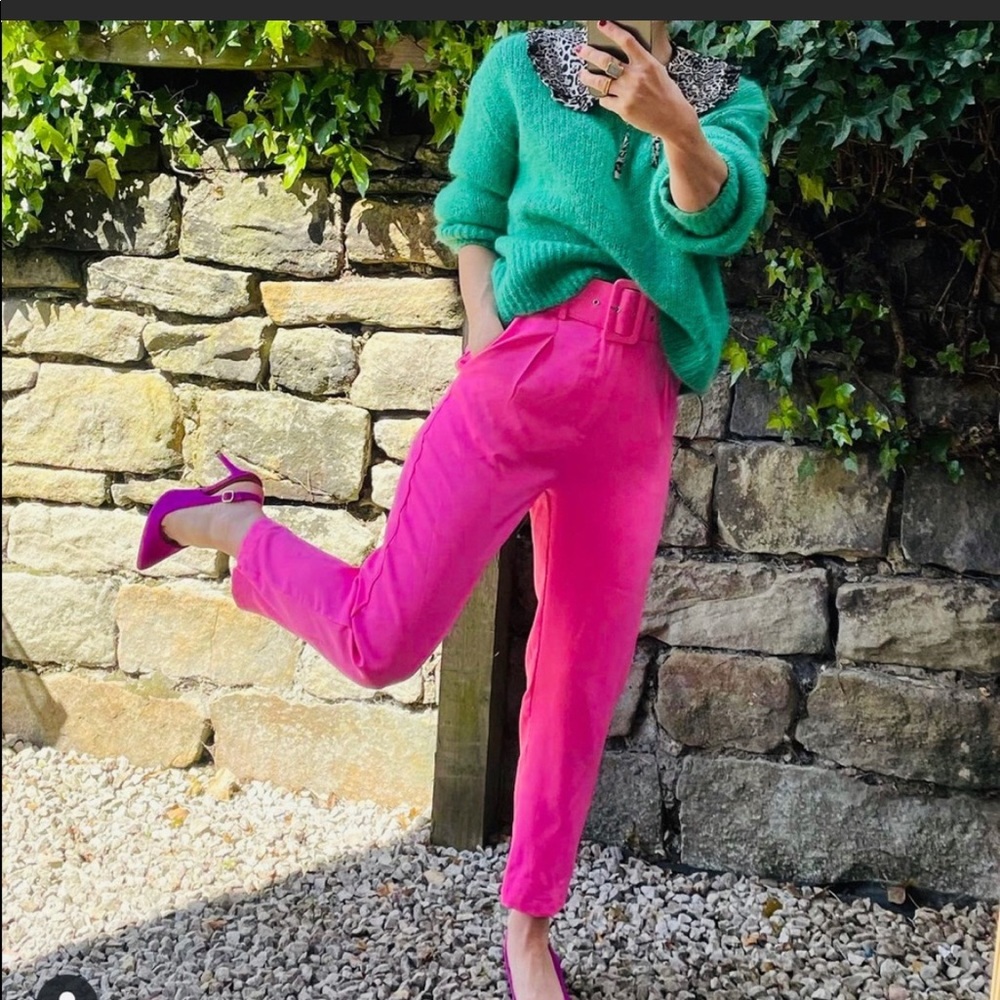 Zara Fuschia High Waisted Pant